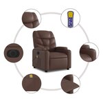 vidaXL Fauteuil inclinable de massage électrique marron similicuir