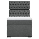 vidaXL Sommier à lattes de lit avec matelas Gris foncé 90x200 cm Tissu