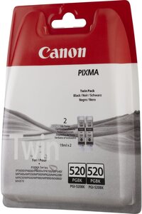 Canon pack de 2 cartouche d'encre - pgi-520bk - noir - capacité standard blister avec alarme
