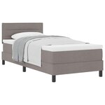 vidaXL Lit à ressorts avec tête de lit Taupe 90 x 200 cm tissu