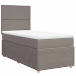 vidaXL Sommier à lattes de lit avec matelas Taupe 80x200 cm Tissu