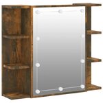 vidaXL Armoire à miroir avec LED Chêne fumé 70x16 5x60 cm