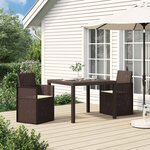 vidaXL Chaises de jardin salle à manger 2 Pièces Marron et crème PP