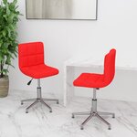 vidaXL Chaises pivotantes à manger lot de 2 rouge similicuir