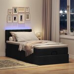 vidaXL Lit ottoman avec matelas noir 90x200 cm tissu