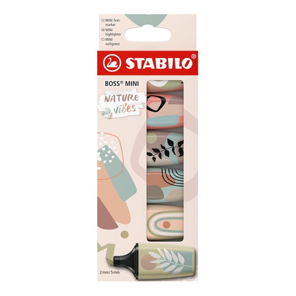 Surligneur BOSS MINI Naturevibes  étui carton de 6 STABILO