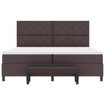 vidaXL Lit avec sommier et banc marron foncé 200x200 cm Tissu