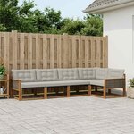 vidaXL Ensemble de canapés d'extérieur 5 Pièces Naturel et gris clair