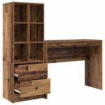vidaXL Bureau avec rangement 2 Pièces Bois Ancien 100 x 40 x 76 cm