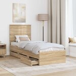 vidaXL Cadre de lit Chêne Sonoma 75 x 190 cm Bois Ingénierie