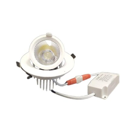 Spot led rond encastrable orientable blanc 10w - blanc froid 6000k - 8000k - silamp