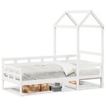 vidaXL Lit de jour avec toit sans matelas blanc 80x200 cm bois massif