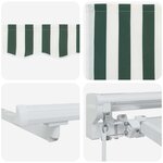 vidaXL Auvent rétractable manuel Vert et blanc 4 5 × 3 m