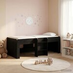 vidaXL Cadre de Lit Élevé pour Enfants 2 Pièces Chêne noir 90 x 200 cm