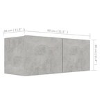 vidaXL Meuble TV Gris béton 80x30x30 cm Bois d’ingénierie