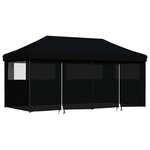 vidaXL Tente de réception pliable escamotable 4 parois latérales noir