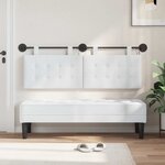 vidaXL Tête de lit suspendue Avec lumière LED Blanc Tissu