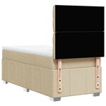 vidaXL Sommier à lattes de lit avec matelas Crème 90x200 cm Tissu