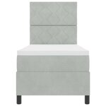 vidaXL Lit à ressorts avec matelas Gris clair 80 x 200 cm Velours