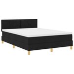 vidaXL Lit à ressorts noir 160x200 cm en tissu avec matelas