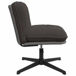 vidaXL Chaise pivotante de bureau gris foncé bouclé comme laine tissu