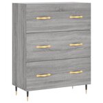 vidaXL Buffet haut Sonoma gris 69 5x34x180 cm Bois d'ingénierie