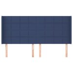 vidaXL Tête de lit avec oreilles Bleu 163x16x118/128 cm Tissu