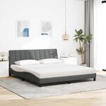 vidaXL Lit avec matelas Hanko gris foncé 180x200 cm tissu