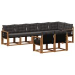 vidaXL Ensemble de canapés d'extérieur 8 pc Naturel et noir