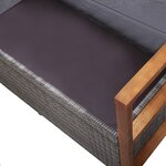 Vidaxl banc de rangement 110 cm résine tressée et bois d'acacia gris