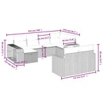 vidaXL Salon de jardin 10 Pièces avec coussins gris résine tressée