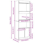 vidaXL Buffet haut 63x33x180 cm sonoma gris bois d'ingénierie