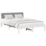vidaXL Cadre de lit avec tête de lit Blanc et gris clair 140 x 190 cm