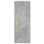 vidaXL Armoire murale gris béton 34 5x34x90 cm bois d'ingénierie