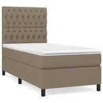 vidaXL Sommier à lattes de lit avec matelas Taupe 90x190 cm Tissu