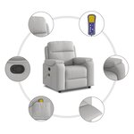 vidaXL Fauteuil de massage inclinable gris nuage tissu