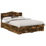 vidaXL Cadre de lit Chêne fumé 140 x 190 cm Bois d'ingénierie