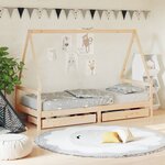 vidaXL Cadre de lit enfant avec tiroirs 90x200 cm bois de pin massif