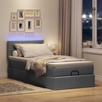vidaXL Cadre de lit ottoman avec matelas gris foncé 100x200 cm tissu