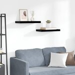 vidaXL Étagère murale flottante 2 Pièces Noir brillant 50x23x3 8 cm MDF