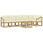 vidaXL Ensemble de canapés d'extérieur 7 Pièces Blanc et crème Polyester