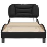 vidaXL Cadre de lit avec lumière LED noir 90x190 cm similicuir