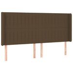 vidaXL Tête de lit à LED Marron foncé 163x16x118/128 cm Tissu