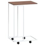 vidaXL Table d'appoint avec roues Blanc 40x30x63 5cm Bois d'ingénierie