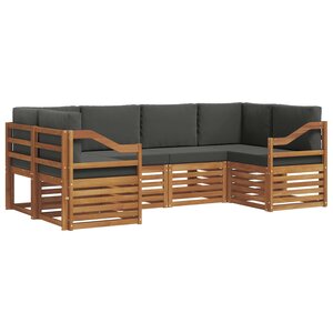 vidaXL Ensemble de canapé d'angle 6 Pièces Naturel et Anthracite