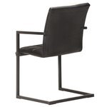 vidaXL Chaises à manger cantilever lot de 4 noir cuir véritable