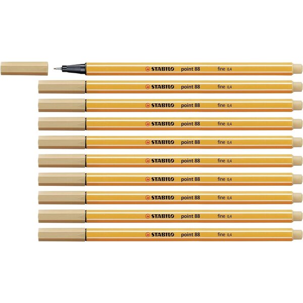 Stylo-Feutre POINT 88 Pointe Fine 0 4 mm ocre clair x 10 STABILO
