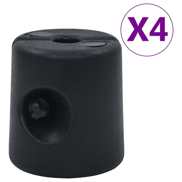 vidaXL Poids de tonnelle 4 Pièces PE Noir