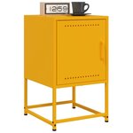 vidaXL Table de chevet jaune moutarde 36x39x60 5 cm acier