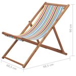 vidaXL Chaise pliable de plage Tissu et cadre en bois Multicolore